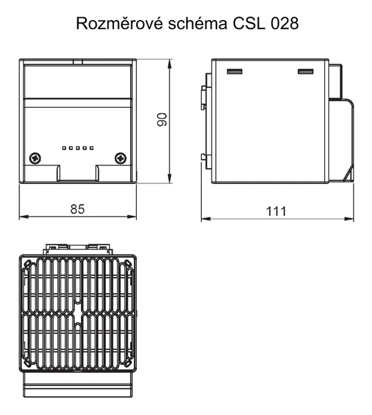 Rozměry topného tělesa - CSL 028