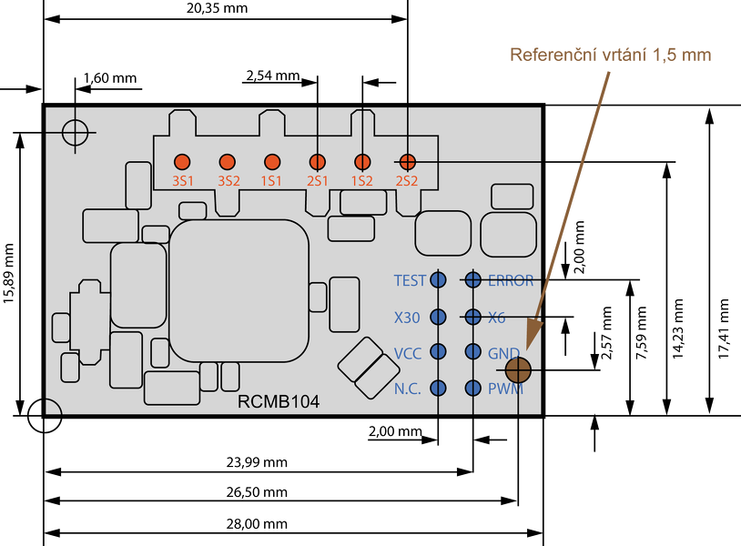 Rozměry RCMB104