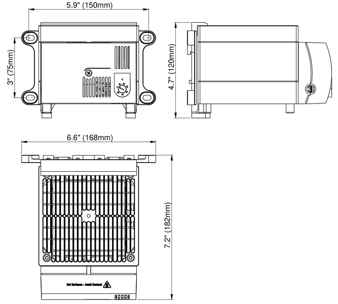 Schéma topného tělesa s ventilátorem - CS 030