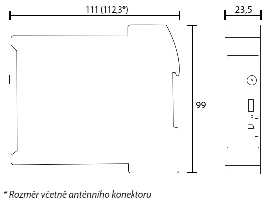 Rozměry pouzdra CC613