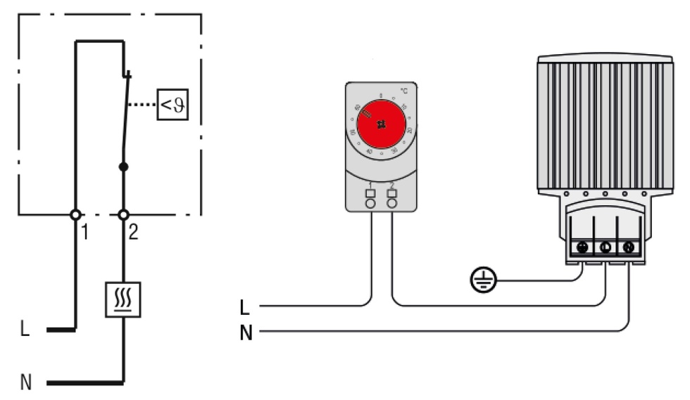 Zapojení termostatu KTO 011