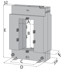 Schéma měřicího transformátoru proudu typu WS..