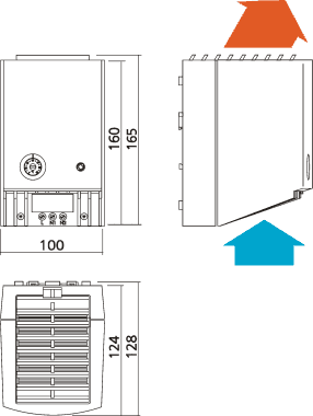 Schéma topného tělesa s ventilátorem - CR 027