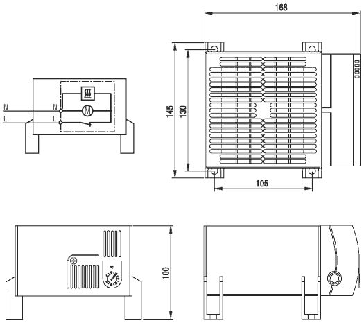 Schéma - teplovzdušný ventilátor CR 030