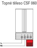 Příklad zapojení topného tělesa s termostatem - CSF 060