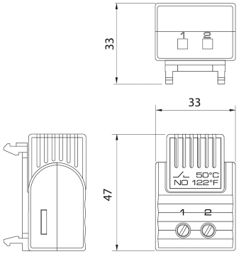 Schéma termostatu FTS 011 s rozpínacím kontaktem