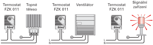 Připojení mechanického termostatu FZK 011