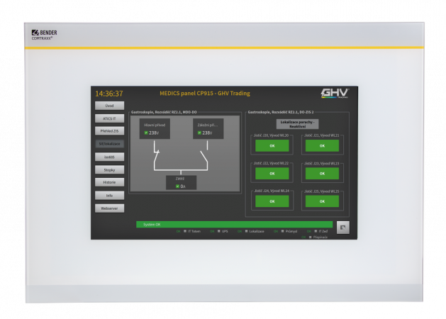 CP915 - Univerzální dotykový kontrolní a signalizační panel
