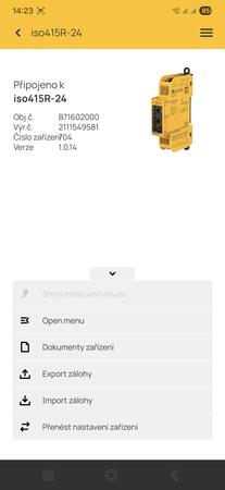 iso415R - úvodní menu