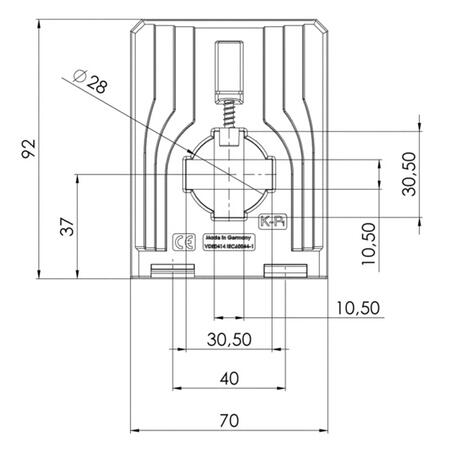 Rozměry CCT 31.3 U - čelní pohled