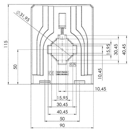 Rozmery CCT 41.4 - čelní pohled