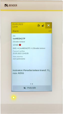 CP305 - Signalizace poruchy izolace s individuální textovou informací